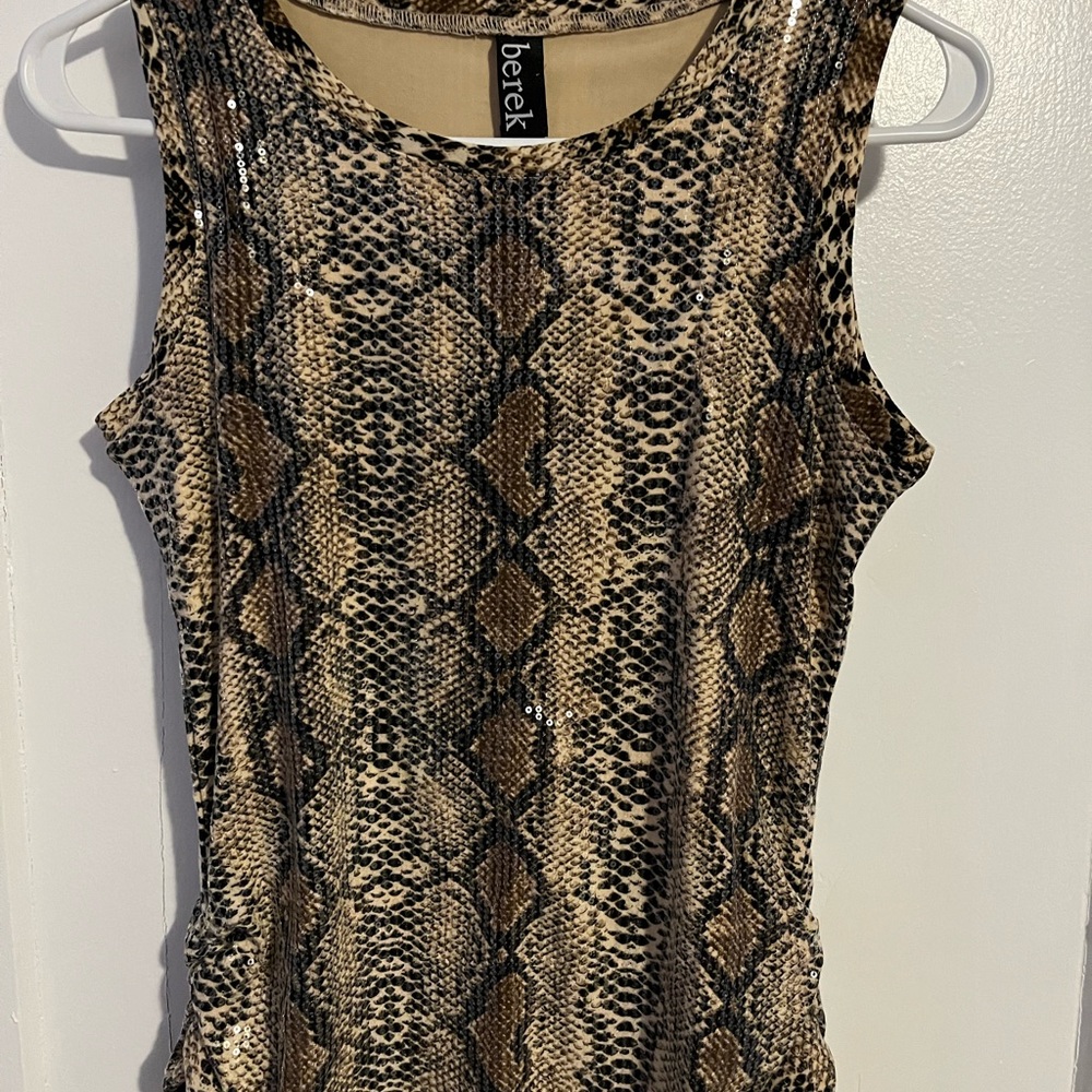 Berek leopard sequin sleeveless top